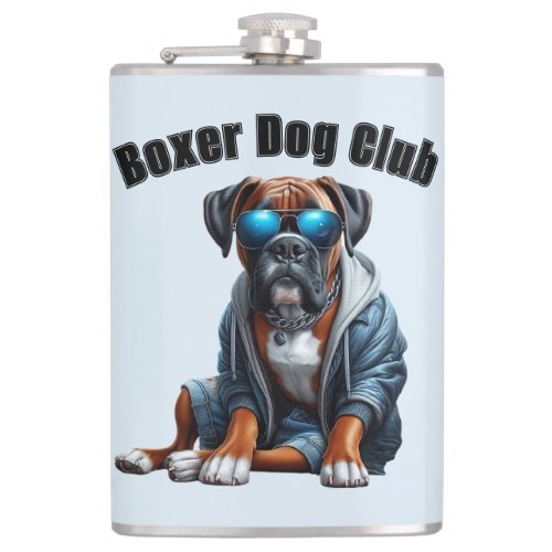 Boxer Dog Club Flask