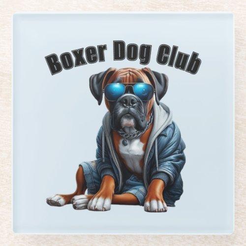 Boxer Dog Club Glass Coaster