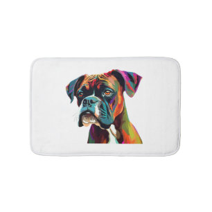 Boxer Dog Colorful Bath Mat