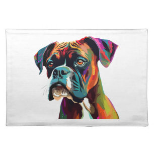 Boxer Dog Colorful Cloth Placemat