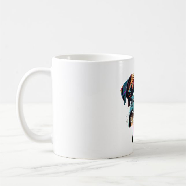 Boxer Dog Colorful Coffee Mug (Left)