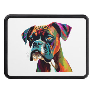 Boxer Dog Colorful Hitch Cover