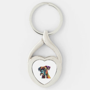 Boxer Dog Colorful Keychain