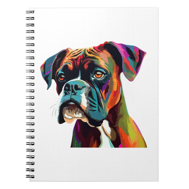 Boxer Dog Colorful Notebook (Front)