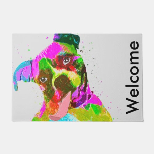 Boxer Dog Colorful Pop Art Doormat