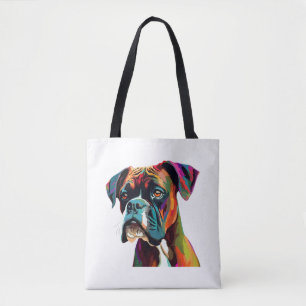 Boxer Dog Colorful Tote Bag