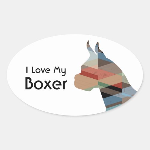 Boxer Dog  Customizable Silhouette Stickers