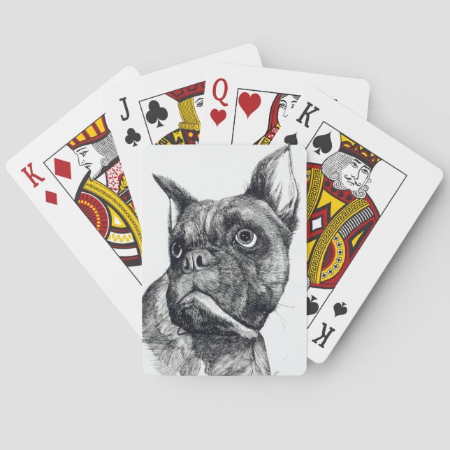 Boxer Dog Cuteness Poker Cards (Back)