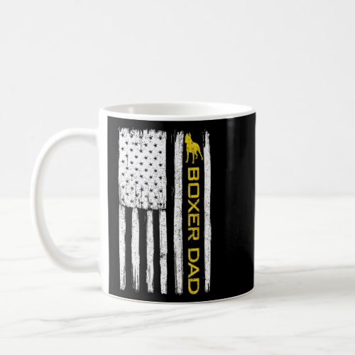 Boxer Dog Dad Vintage Patriotic With American Flag Coffee Mug