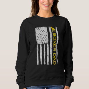 Boxer Dog Dad Vintage Patriotic With American Flag Sweatshirt