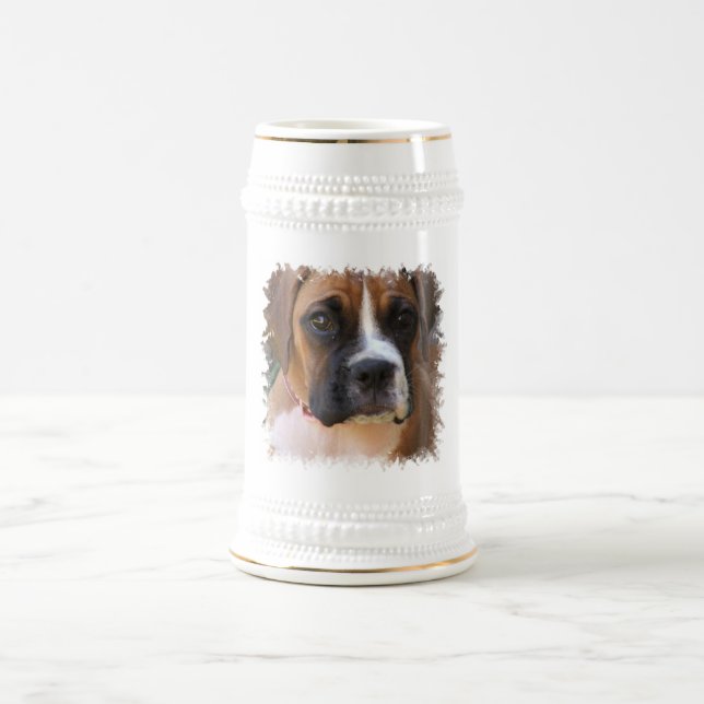 Boxer Dog Design Beer Stein (Center)
