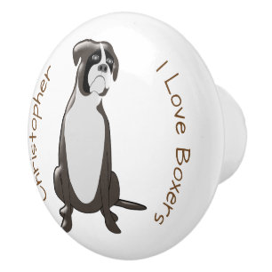 Boxer Dog Design Ceramic Knob