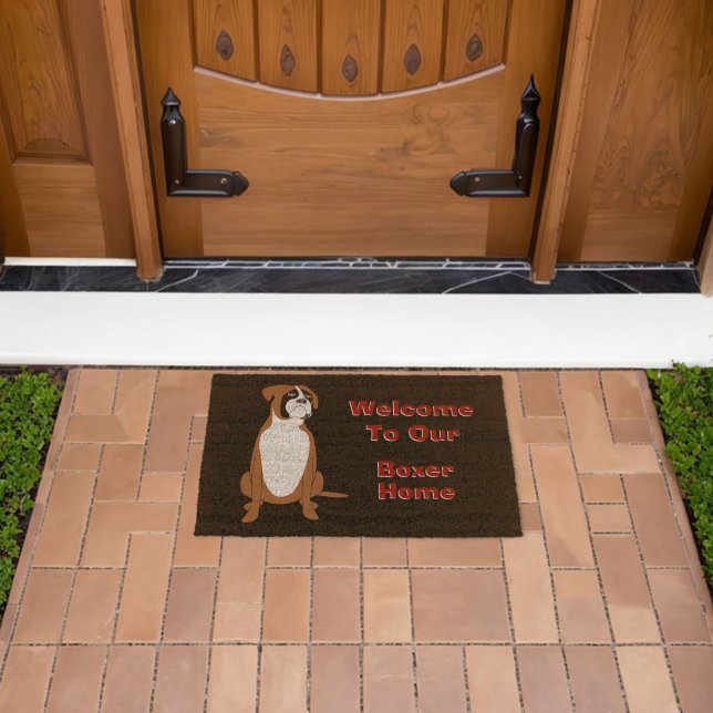 Boxer Dog Design Personalised Fiber Doormat (Insitu (Outdoor))