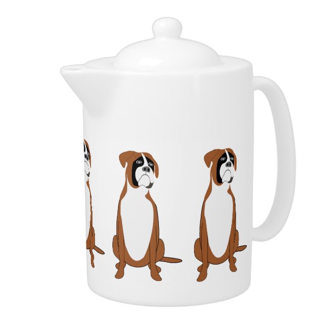 Boxer Dog Design Teapot (Right)