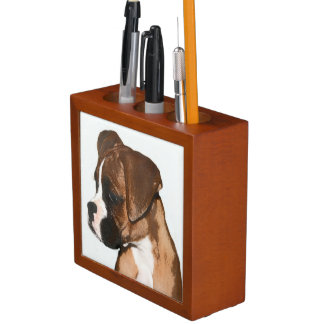 Boxer dog desk organizer