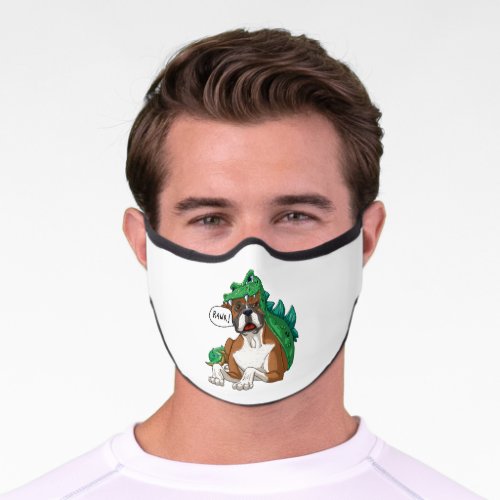 Boxer Dog Dinosaur Dragon Halloween Premium Face Mask