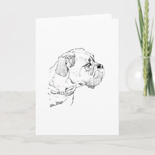 Boxer Dog – Dog Lover Minimalist Illustration Letterpress Thank You Card