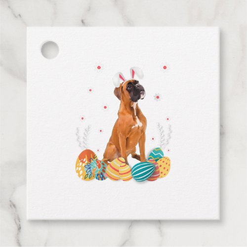 Boxer Dog Easter Bunny Shirt Dog Favor Tags