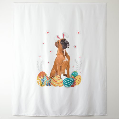 Boxer Dog Easter Bunny Shirt Dog Tapestry