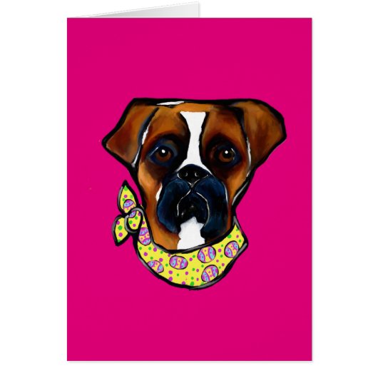 Boxer Dog Easter Cards (Front)