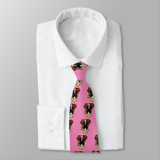 Boxer Dog Easter Neck Tie (Tied)