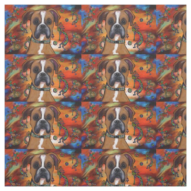 Boxer Dog Fabric (Swatch)