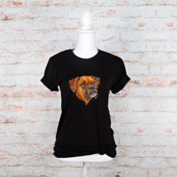 Boxer Dog Face Graphic T-shirt by PaintedDreamsDesigns at Zazzle