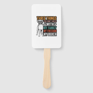 Boxer Dog Family Freedom Vintage Shirt Design_1 Hand Fan