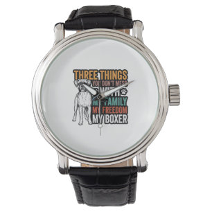 Boxer Dog Family Freedom Vintage Shirt Design_1 Watch