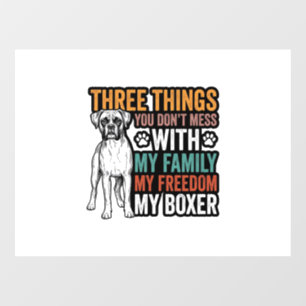 Boxer Dog Family Freedom Vintage Shirt Design_1 Window Cling