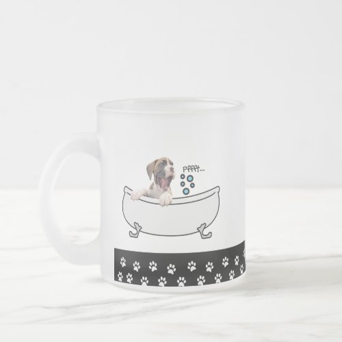 Boxer Dog Farts in the Bathtub Frosted Glass Coffee Mug