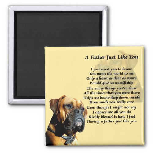 Boxer Dog Father Poem Magnet