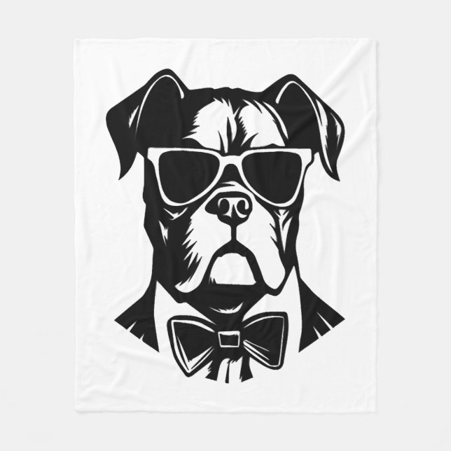 Boxer Dog Fleece Blanket (Front)