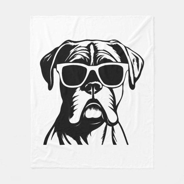 Boxer Dog Fleece Blanket (Front)