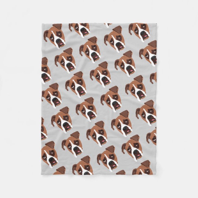 Boxer Dog Fleece Blanket, Small (Front)