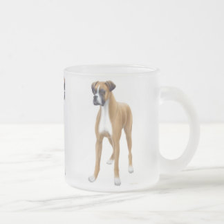 Boxer Dog Frosted Glass Mug