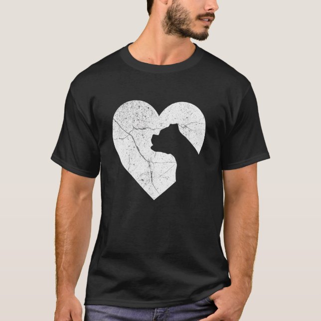 Boxer Dog Funny Heart Valentine's Day Dog Dad Mom T-Shirt (Front)