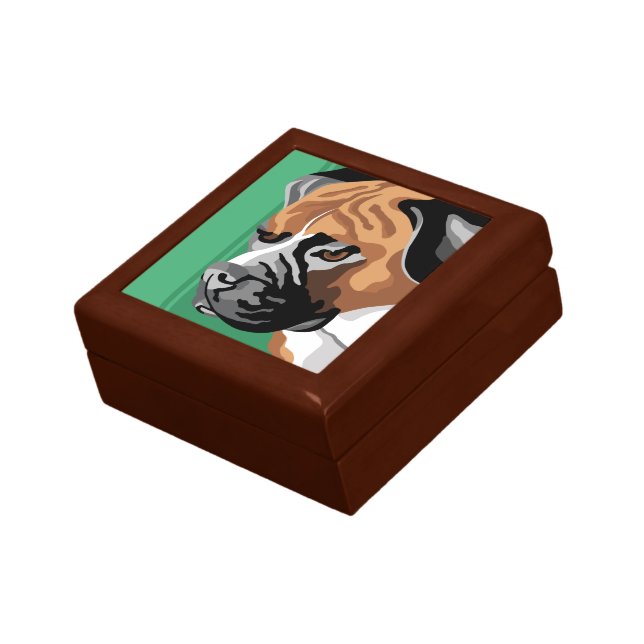 Boxer Dog Gifts Jewelry Box (Side)