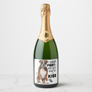 Boxer Dog gifts Sparkling Wine Label