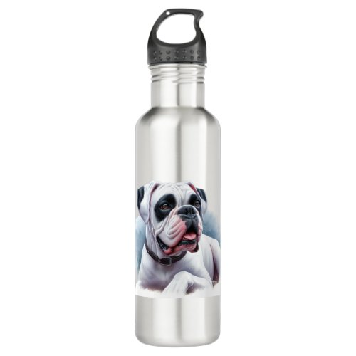 Boxer Dog Graceful Guardian in Watercolor Stainless Steel Water Bottle