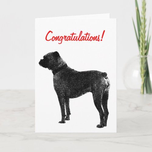 Boxer dog greeting card design  Congratulations