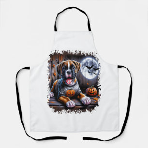 Boxer Dog Halloween Apron