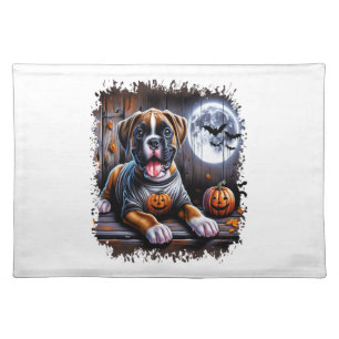 Boxer Dog Halloween Cloth Placemat