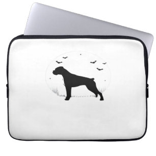 Boxer Dog – Halloween Moon Silhouette Classic T-Sh Laptop Sleeve