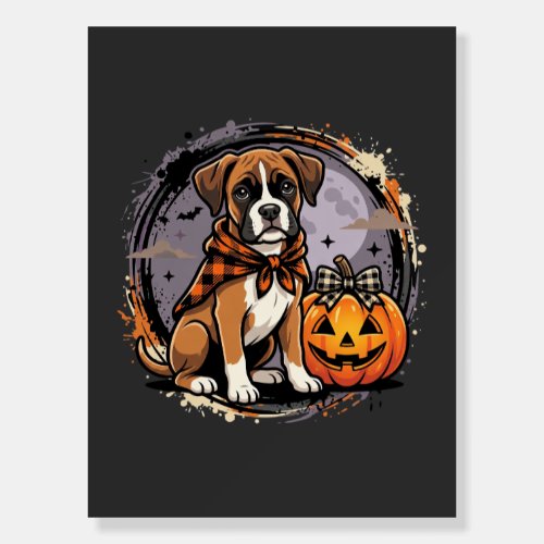 Boxer Dog Halloween Pumpkin Sublimation Foam Board