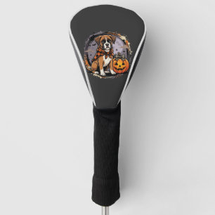 Boxer Dog Halloween Pumpkin Sublimation Golf Head Cover