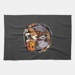 Boxer Dog Halloween Pumpkin Sublimation Kitchen Towel