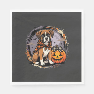 Boxer Dog Halloween Pumpkin Sublimation Napkins