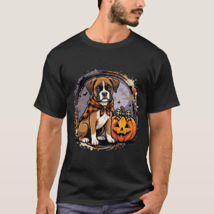 Boxer Dog Halloween Pumpkin Sublimation T-Shirt