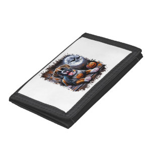 Boxer Dog Halloween Tri-fold Wallet